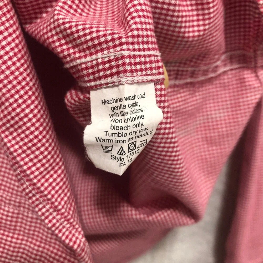 J.Crew Tailored Fit Button Down Shirt Gingham Check Long Sleeve Red Size‎ M